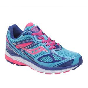 NEW Saucony Big Kid Youth Guide Blue Pink Multi Sneaker Active Lace Up Shoe